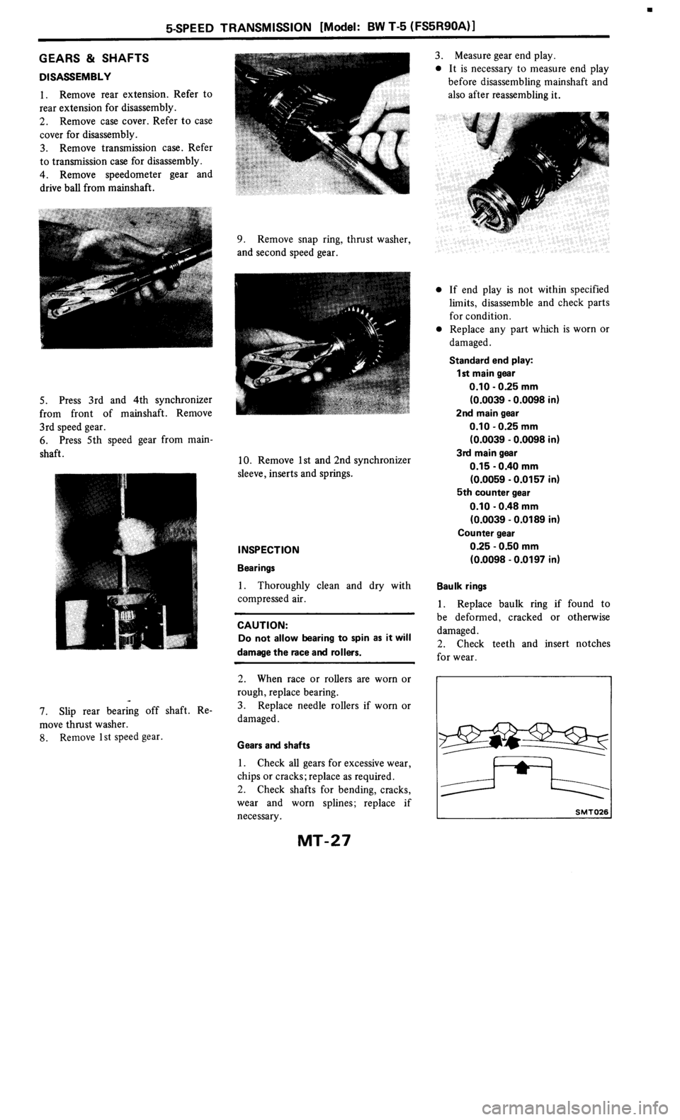 NISSAN 300ZX 1985 Z31 Manual Transmission Workshop Manual 
