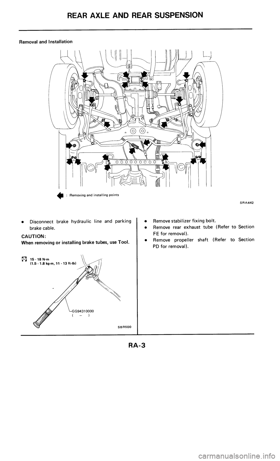 NISSAN 300ZX 1986 Z31 Rear Suspension Workshop Manual 