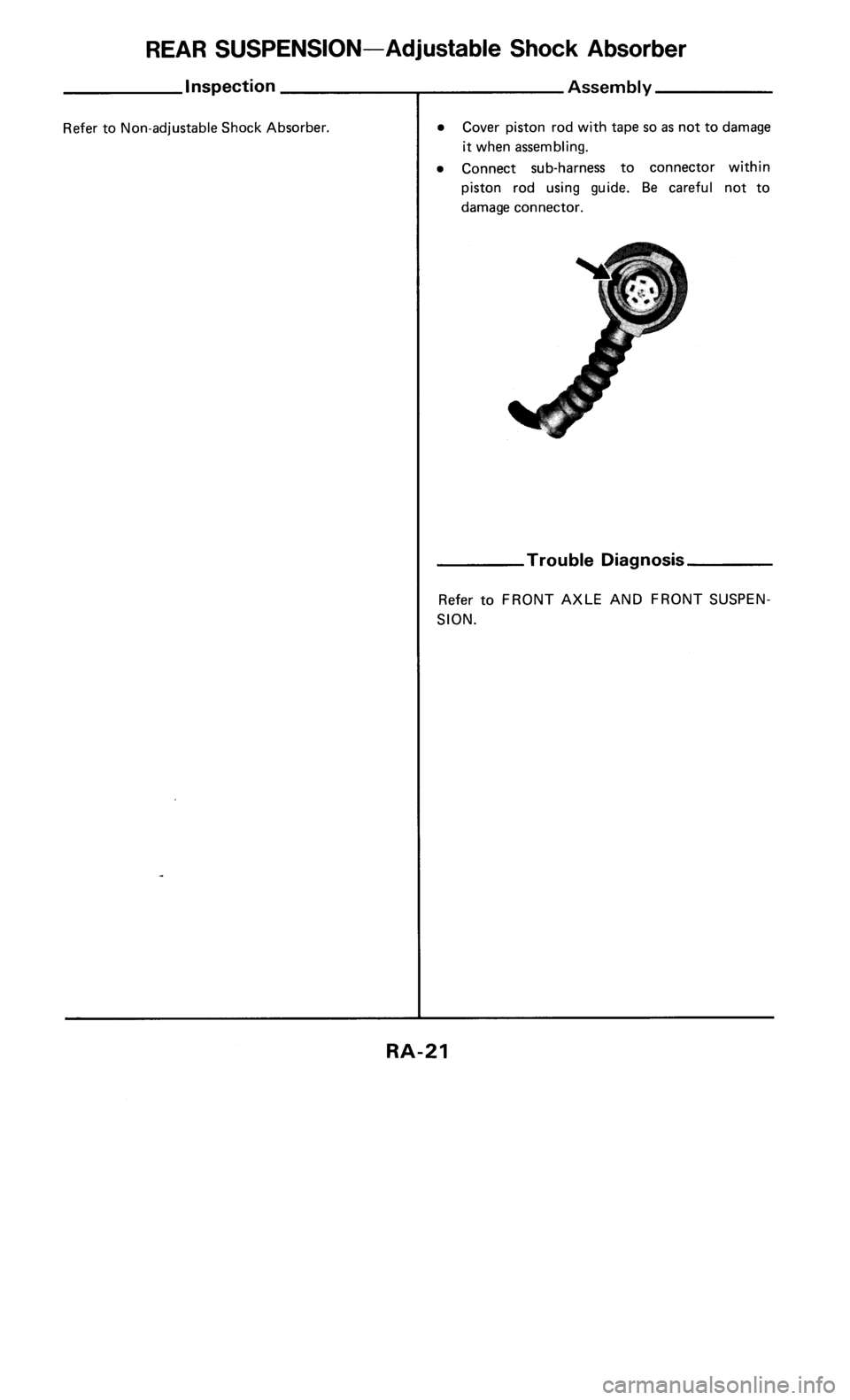 NISSAN 300ZX 1986 Z31 Rear Suspension Workshop Manual 