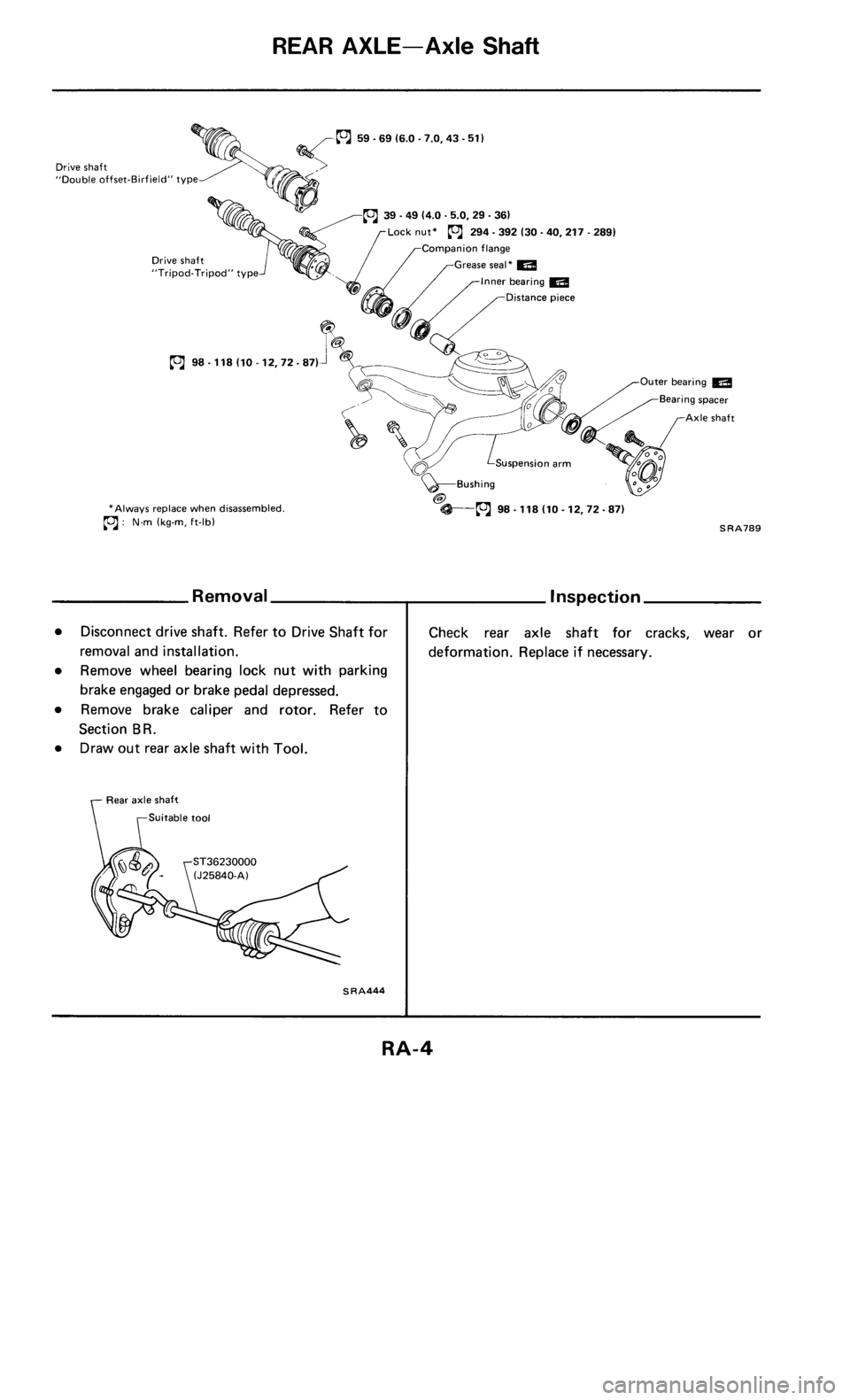 NISSAN 300ZX 1986 Z31 Rear Suspension Workshop Manual 