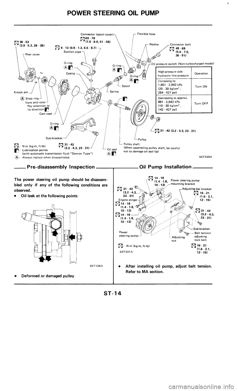 NISSAN 300ZX 1986 Z31 Steering System Workshop Manual 
