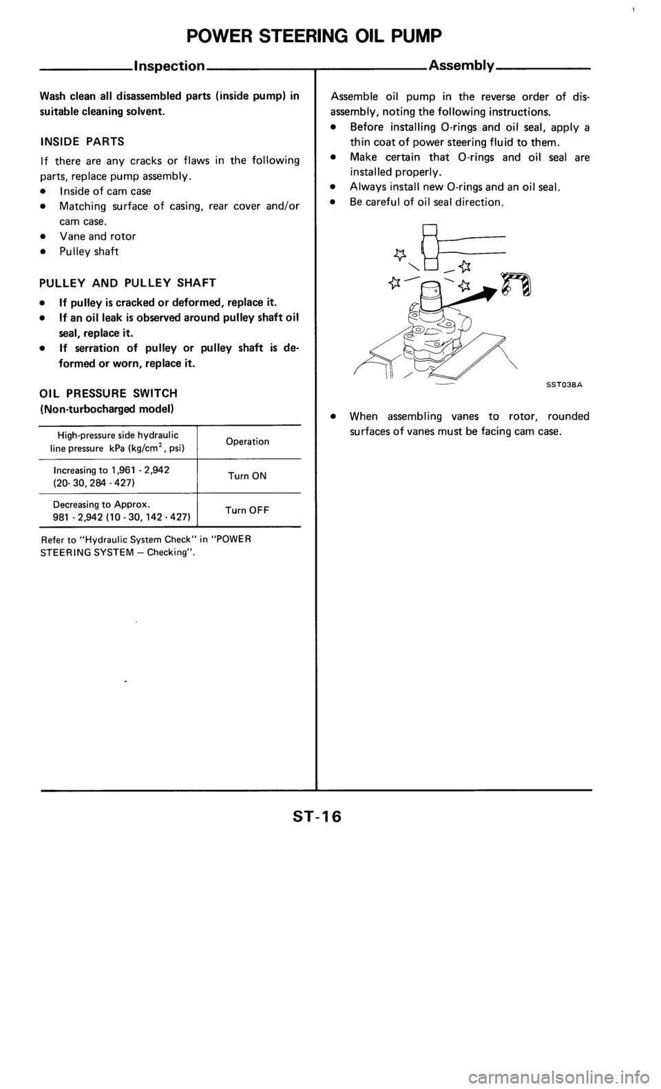NISSAN 300ZX 1986 Z31 Steering System Workshop Manual 