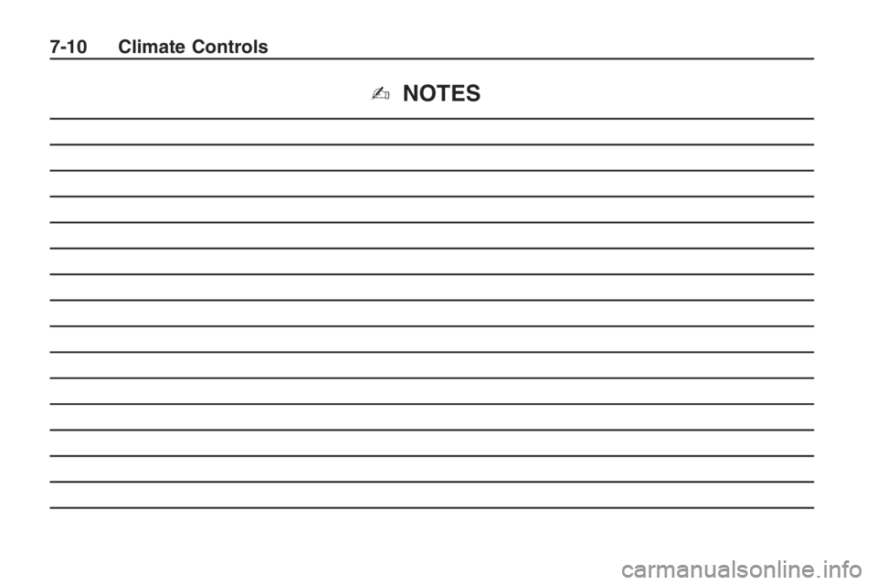 PONTIAC G8 2009  Owners Manual ✍NOTES
7-10 Climate Controls 