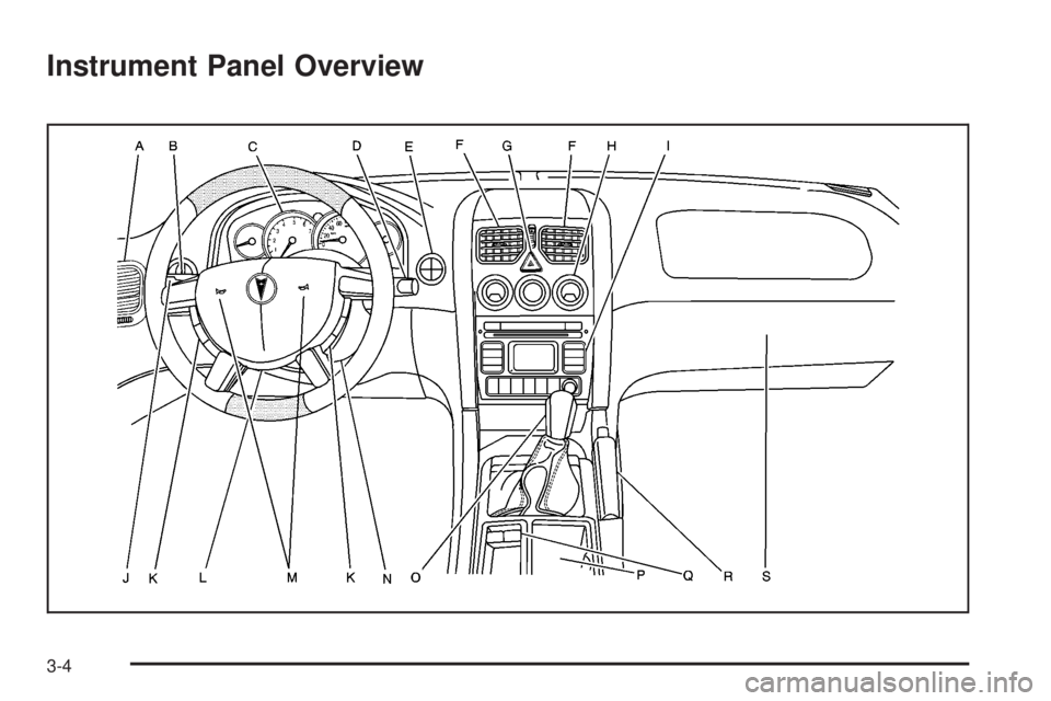 PONTIAC GTO 2005  Owners Manual Instrument Panel Overview
3-4 