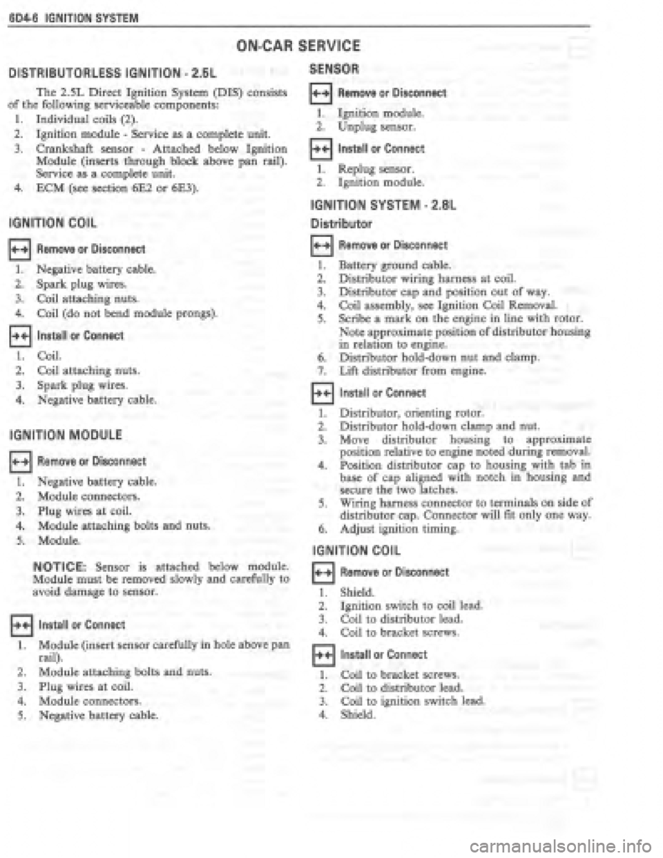 PONTIAC FIERO 1987  Service Repair Manual 