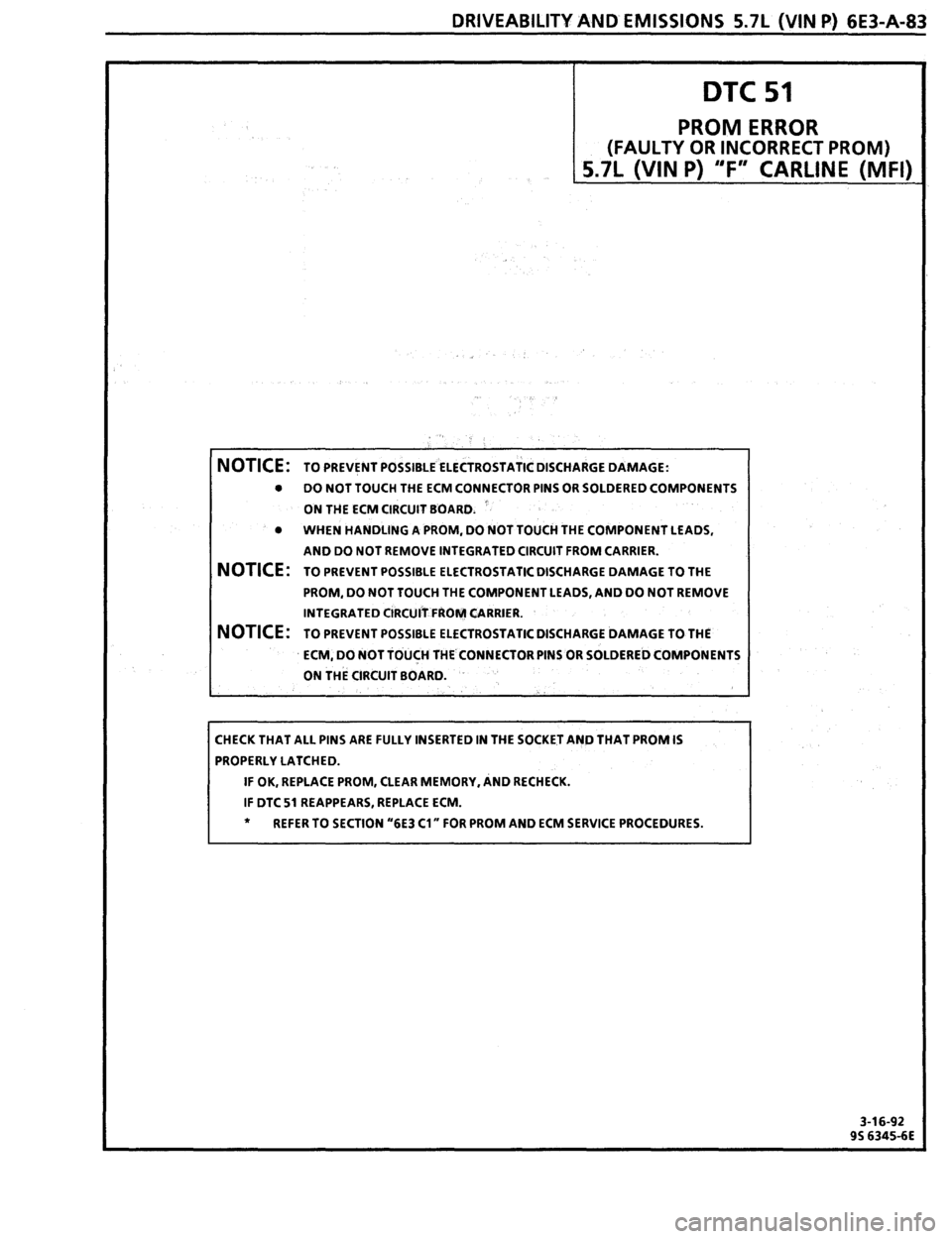 PONTIAC FIREBIRD 1993  Service Repair Manual 