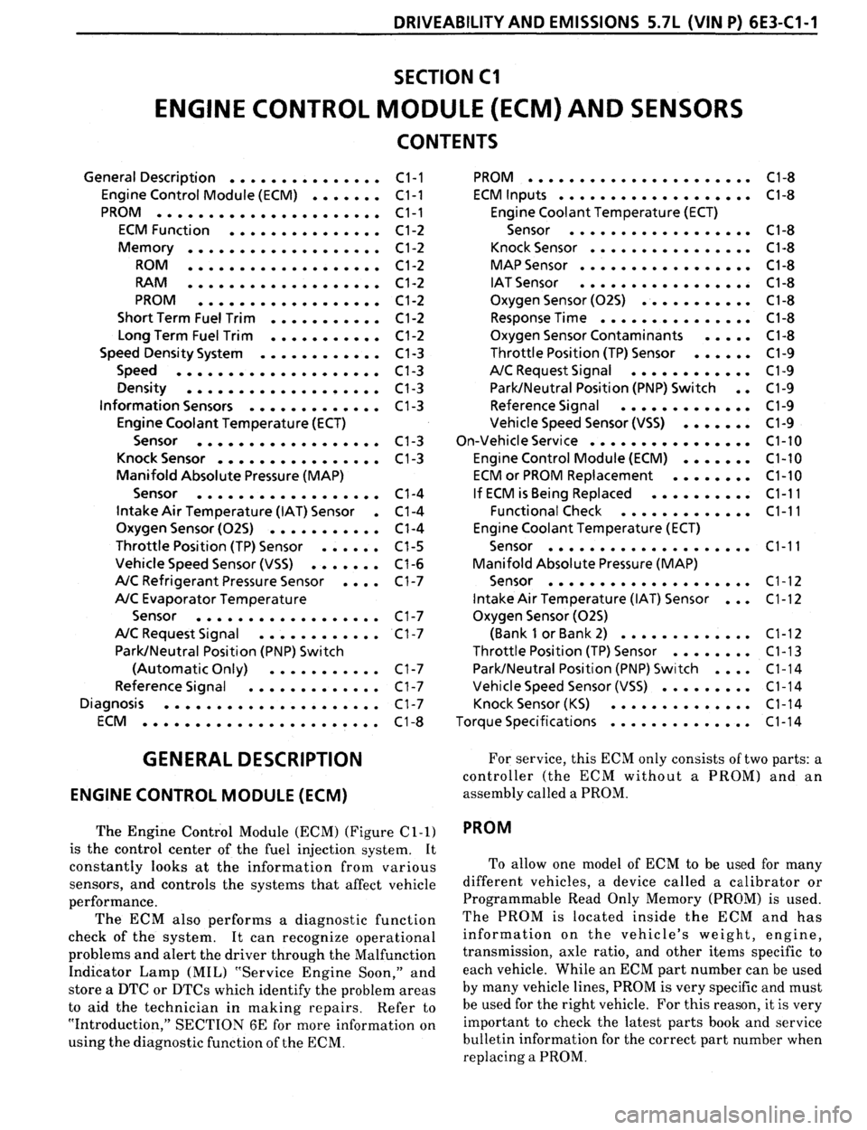PONTIAC FIREBIRD 1993  Service Repair Manual 