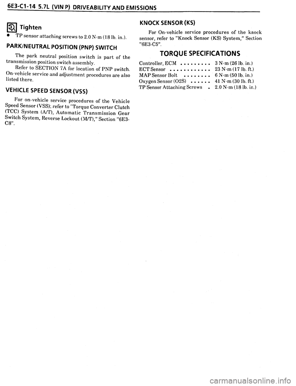 PONTIAC FIREBIRD 1993  Service Repair Manual 