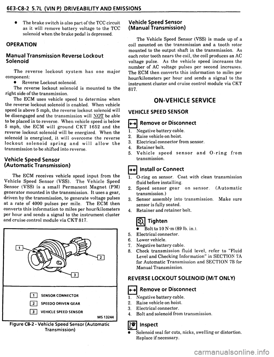 PONTIAC FIREBIRD 1993  Service Repair Manual 
