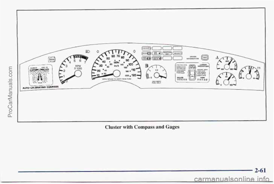 PONTIAC BONNEVILLE 1997  Owners Manual Cluster with Compass and Gages 
ProCarManuals.com 