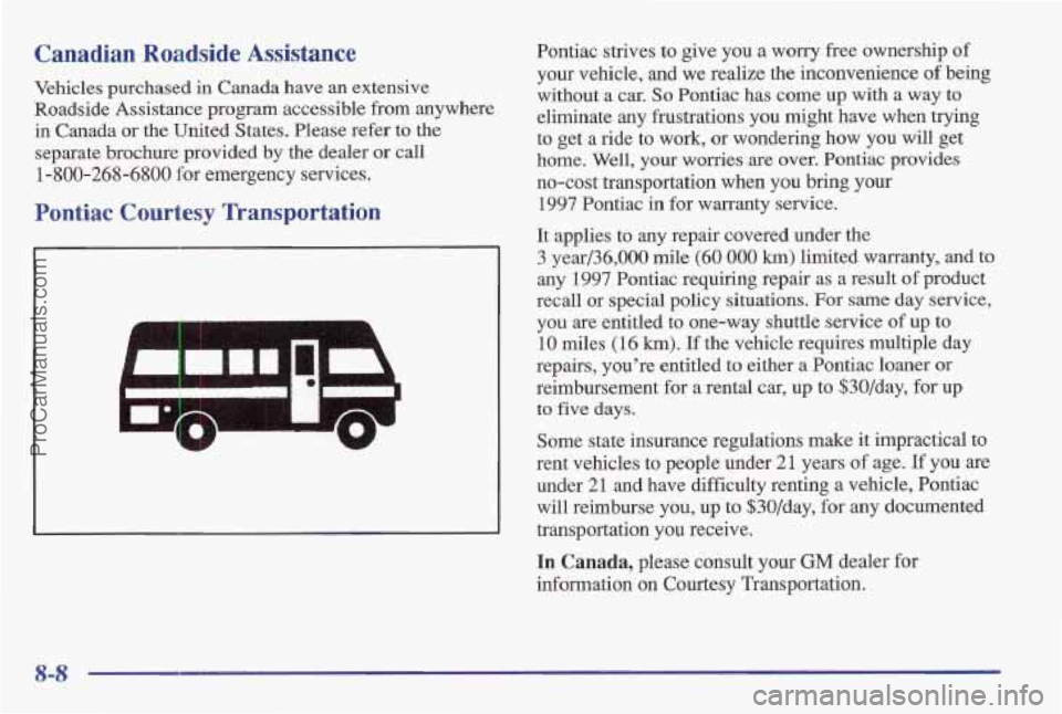 PONTIAC BONNEVILLE 1997  Owners Manual ProCarManuals.com 
