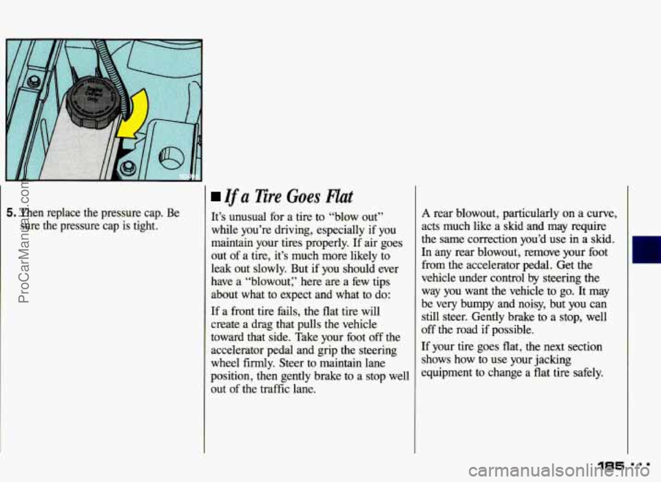 PONTIAC GRAND-AM 1993 Owners Manual 5. Then replace the pressure cap. Be sure the pressure cap is tight.
Ifa 3iii.e Goes Hat
It’s unusual for a tire to “blow out”
while you’re driving, especially
if you
mai PONTIAC GRAND-AM 1993 Owners Manual 5. Then replace the pressure cap. Be sure the pressure cap is tight.
Ifa 3iii.e Goes Hat
It’s unusual for a tire to “blow out”
while you’re driving, especially
if you
mai