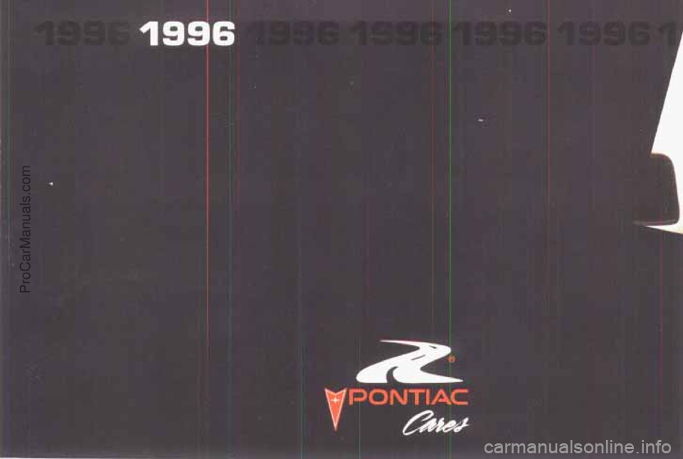 PONTIAC PONTIAC 1996  Owners Manual ProCarManuals.com 