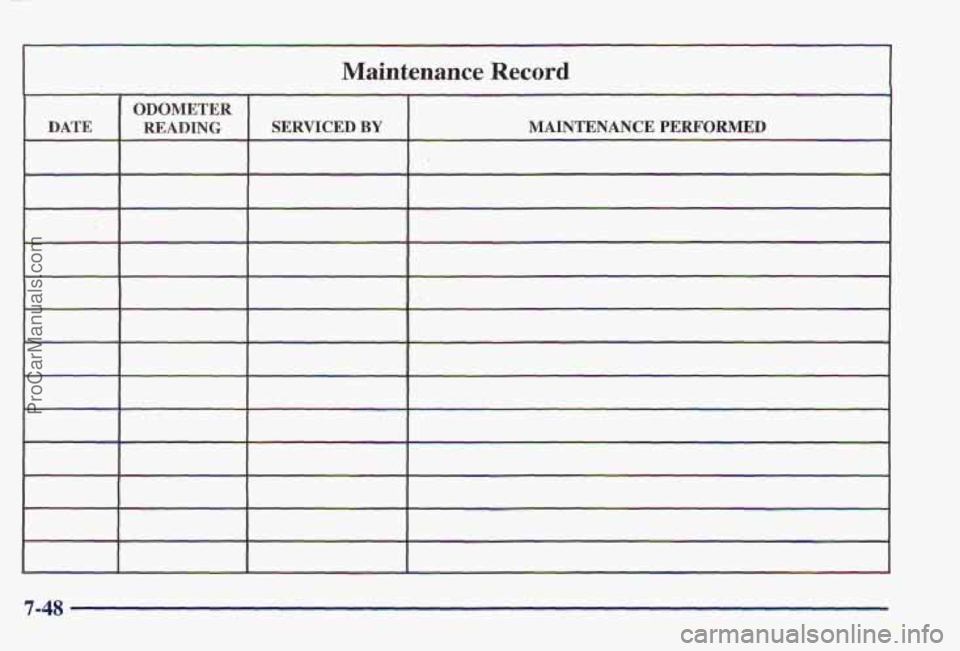 PONTIAC PONTIAC 1997  Owners Manual Maintenance Record 
7-48 
ProCarManuals.com 