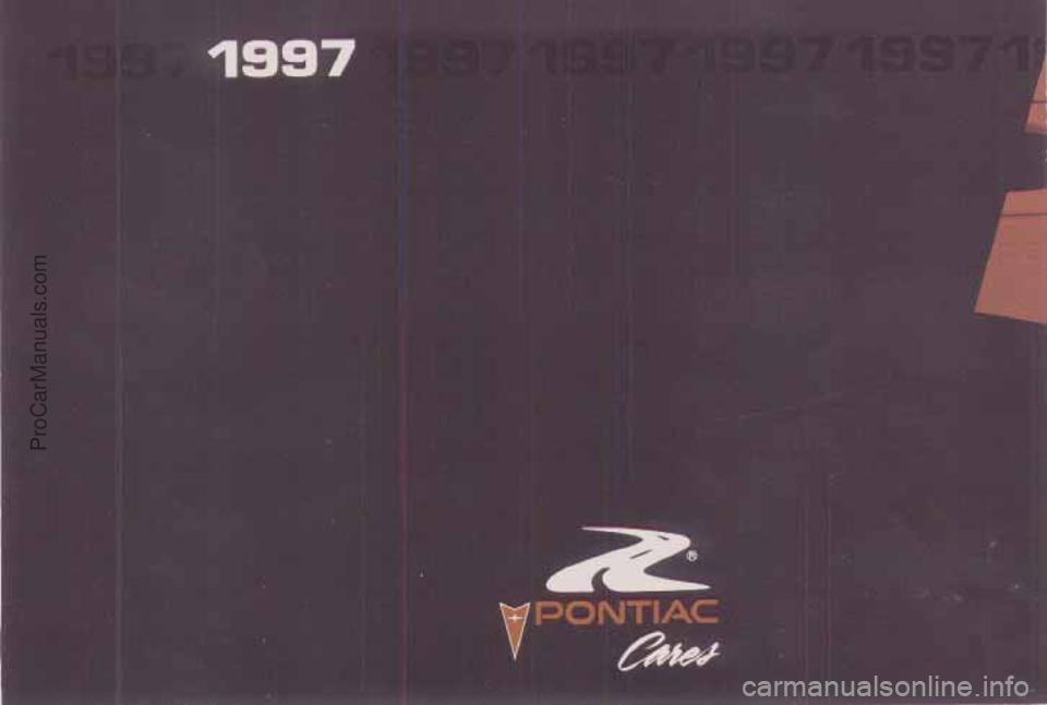 PONTIAC PONTIAC 1997  Owners Manual ProCarManuals.com 