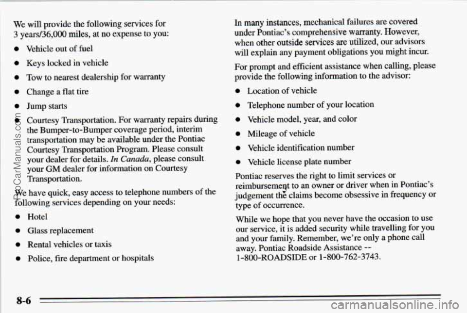 PONTIAC PONTIAC 1995  Owners Manual ProCarManuals.com 