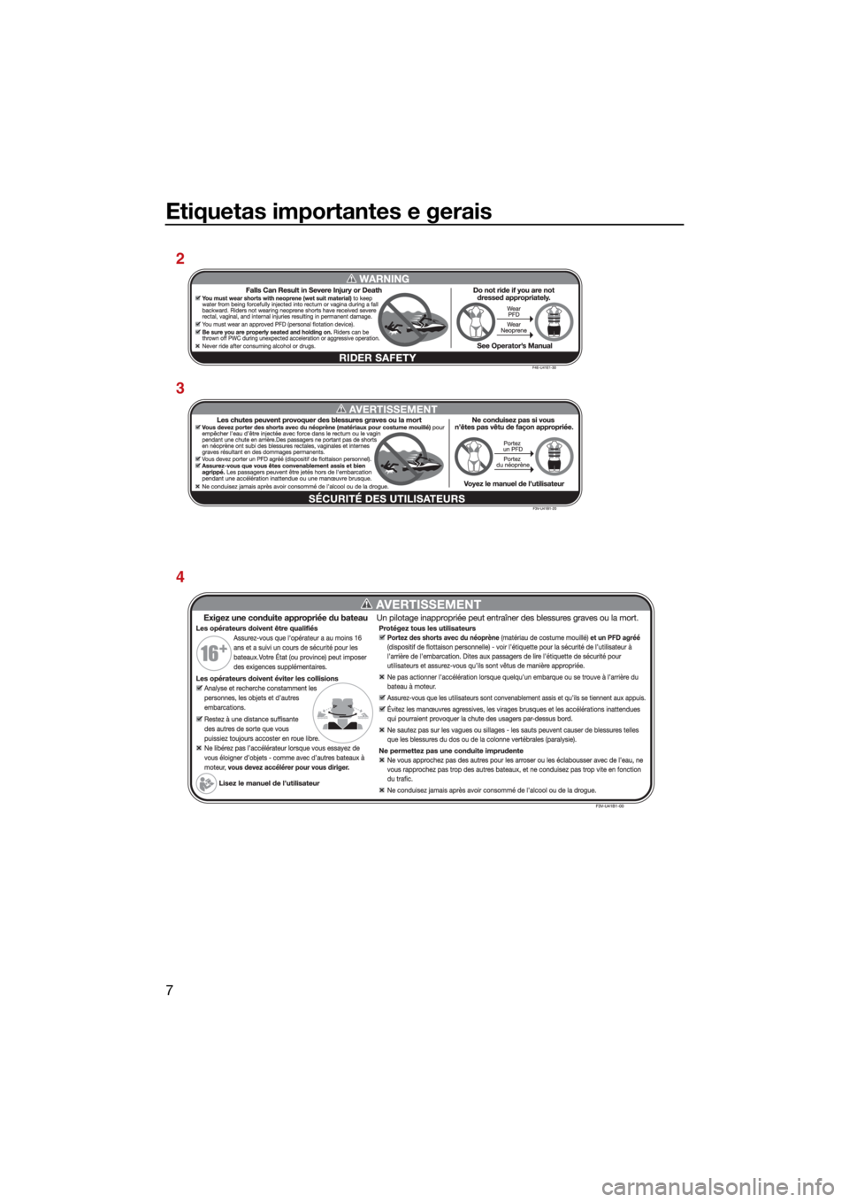 YAMAHA EXR 2021  Manual de utilização (in Portuguese) Etiquetas importantes e gerais
7
3
4 2
UF4L72P0.book  Page 7  Friday, June 19, 2020  9:12 AM 