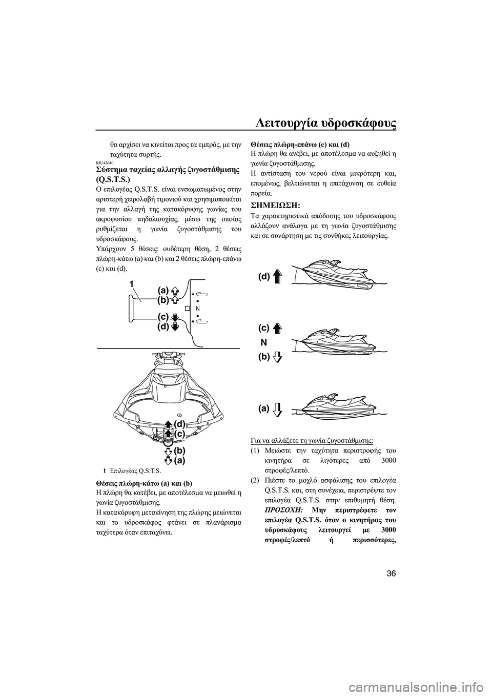 YAMAHA FZS 2013 ΟΔΗΓΌΣ ΧΡΉΣΗΣ (in Greek) Λειτουργία υδροσκάφους
36
θα αρχίσει να κινείται προς τα εμπρός , με την
ταχύτητα συρτής .
RJU42640Σύστημα ταχε YAMAHA FZS 2013 ΟΔΗΓΌΣ ΧΡΉΣΗΣ (in Greek) Λειτουργία υδροσκάφους
36
θα αρχίσει να κινείται προς τα εμπρός , με την
ταχύτητα συρτής .
RJU42640Σύστημα ταχε