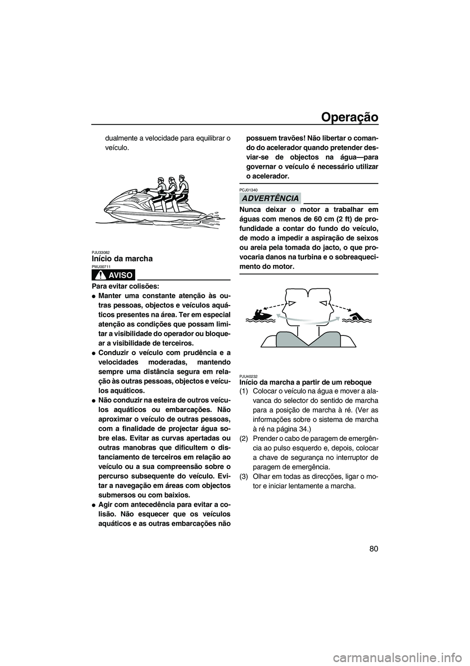 YAMAHA FZS 2013 Manual de utilização (in Portuguese) Operação
80
dualmente a velocidade para equilibrar o
veículo.
PJU33082Início da marcha
AV I S O
PWJ00711
Para evitar colisões:
●Manter uma constante atenção às ou-
tras pessoas, objectos e YAMAHA FZS 2013 Manual de utilização (in Portuguese) Operação
80
dualmente a velocidade para equilibrar o
veículo.
PJU33082Início da marcha
AV I S O
PWJ00711
Para evitar colisões:
●Manter uma constante atenção às ou-
tras pessoas, objectos e