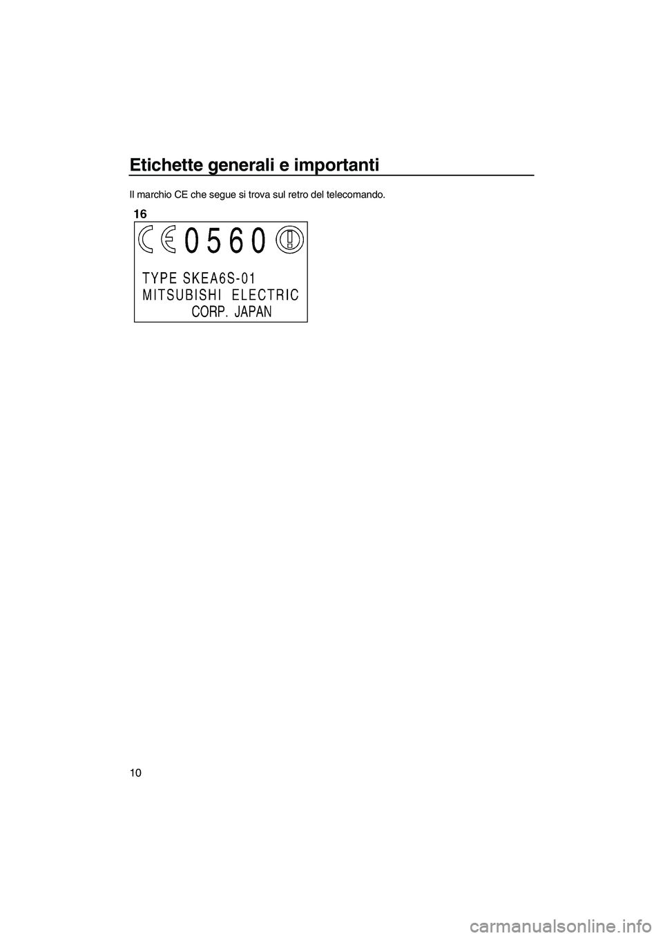 YAMAHA FZS 2010  Manuale duso (in Italian) Etichette generali e importanti
10
Il marchio CE che segue si trova sul retro del telecomando.
UF2C71H0.book  Page 10  Tuesday, July 14, 2009  11:25 AM 