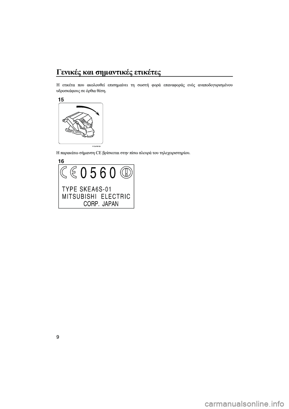 YAMAHA FZS 2009  ΟΔΗΓΌΣ ΧΡΉΣΗΣ (in Greek) Γενικές και σηµαντικές ετικέτες
9
Η ετικέτα που ακολουθεί επισηµαίνει τη σωστή φορά επαναφοράς ενός αναποδογ