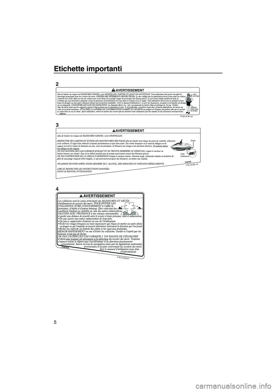 YAMAHA FZS 2009  Manuale duso (in Italian) Etichette importanti
5
UF2C70H0.book  Page 5  Tuesday, November 4, 2008  4:17 PM 