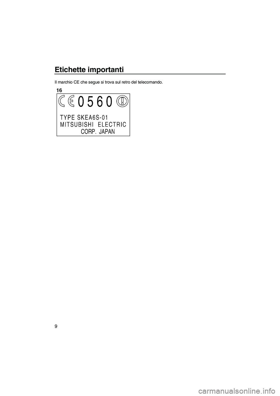 YAMAHA FZS 2009  Manuale duso (in Italian) Etichette importanti
9
Il marchio CE che segue si trova sul retro del telecomando.
UF2C70H0.book  Page 9  Tuesday, November 4, 2008  4:17 PM 