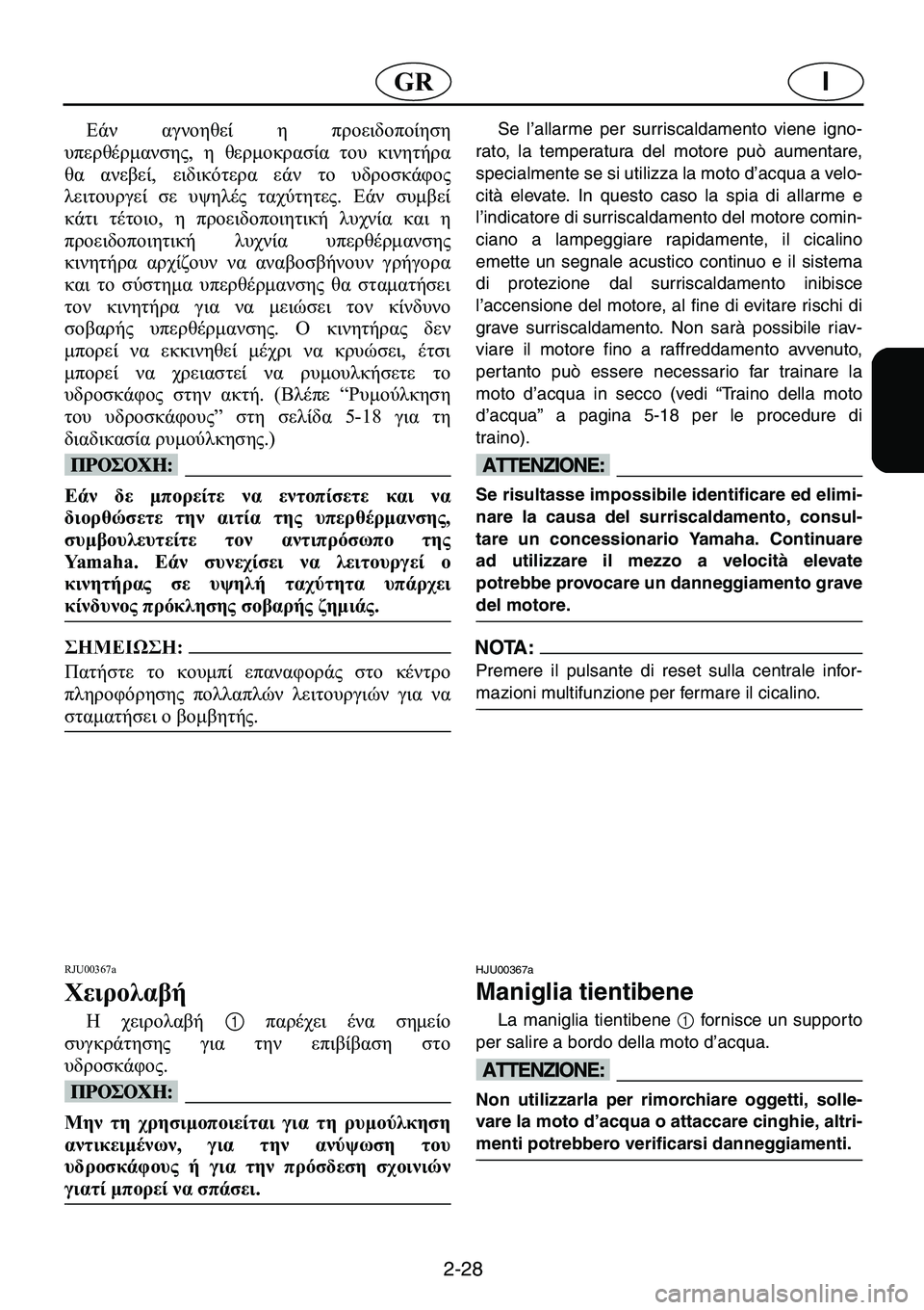 YAMAHA GP1200 2001  ΟΔΗΓΌΣ ΧΡΉΣΗΣ (in Greek) 2-28
I�*�5
