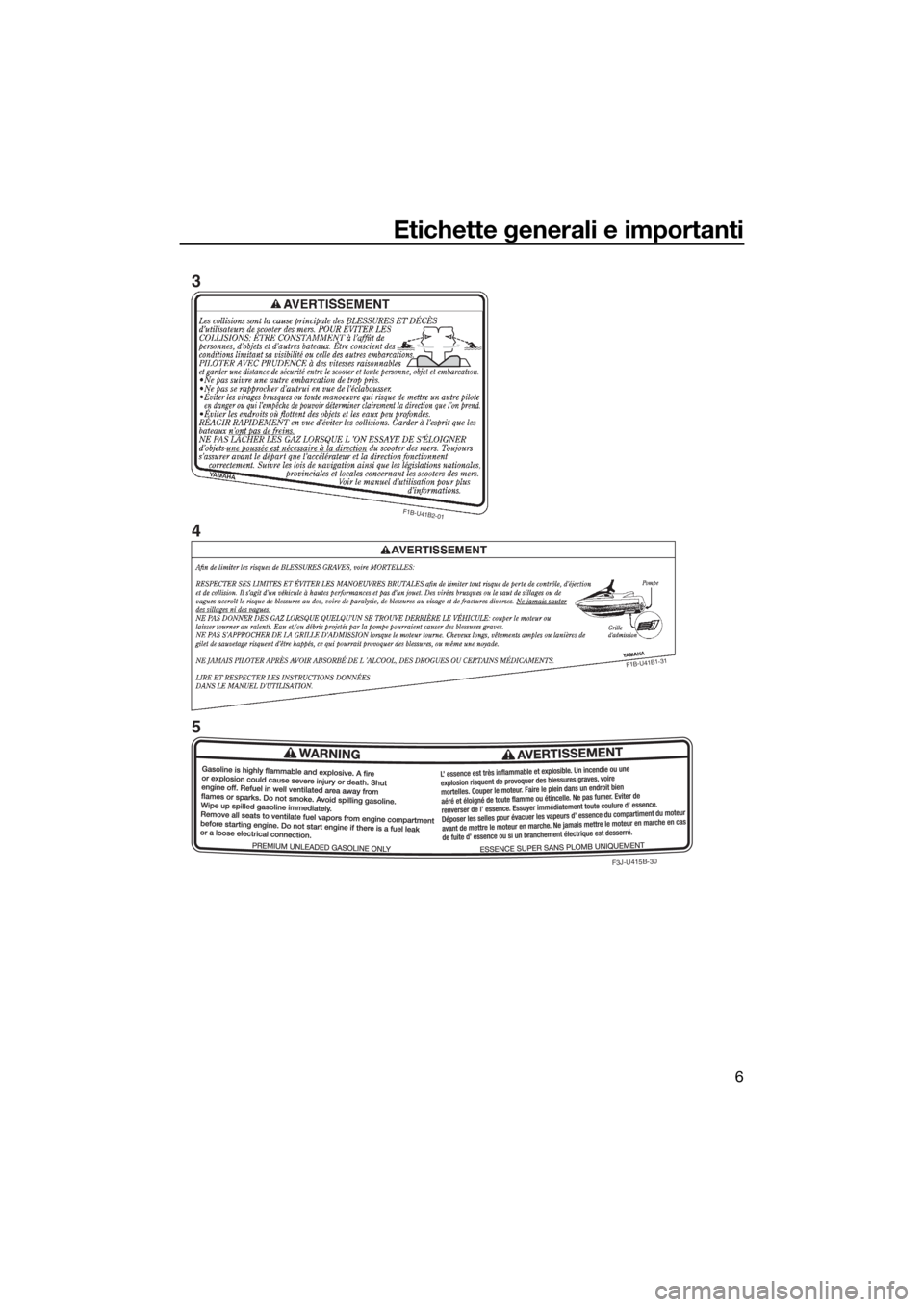 YAMAHA GP1800 2018  Manuale duso (in Italian) Etichette generali e importanti
6
F1B-U41B2-01
F
1
B
-U
4
1
B
1
-3
1
F3J-U415B-30
3
4
5
UF3P71H0.book  Page 6  Friday, June 23, 2017  3:16 PM 