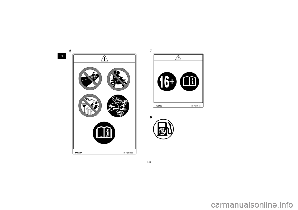 YAMAHA GRIZZLY 450 2014  Manuale de Empleo (in Spanish) 1-3
1
1P0-F816R-00
YAMAHA
1HP-F811R-00
678U2LC60S0.book  Page 3  Friday, March 8, 2013  3:09 PM 