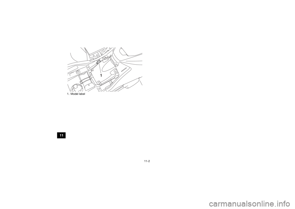 YAMAHA KODIAK 700 2017  Owners Manual 11-2
11
1. Model label
1
UB1661E0.book  Page 2  Thursday, May 12, 2016  2:47 PM 