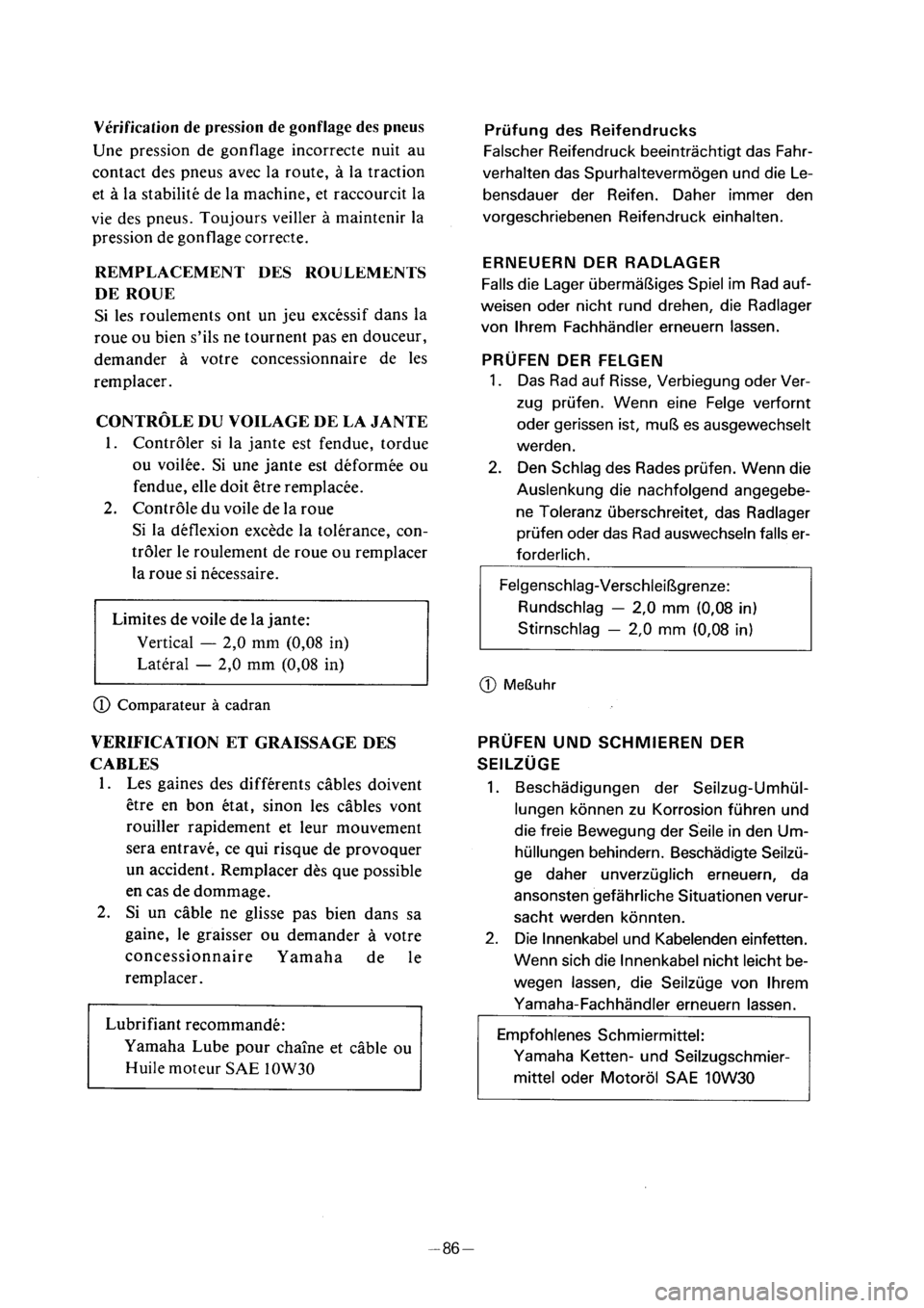 YAMAHA PW50 2001  Notices Demploi (in French) 