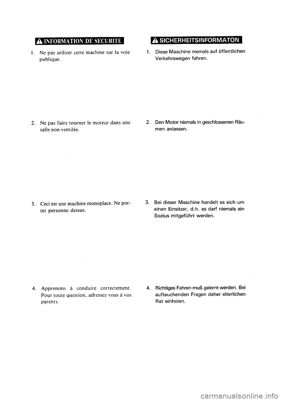 YAMAHA PW50 2001  Notices Demploi (in French) 