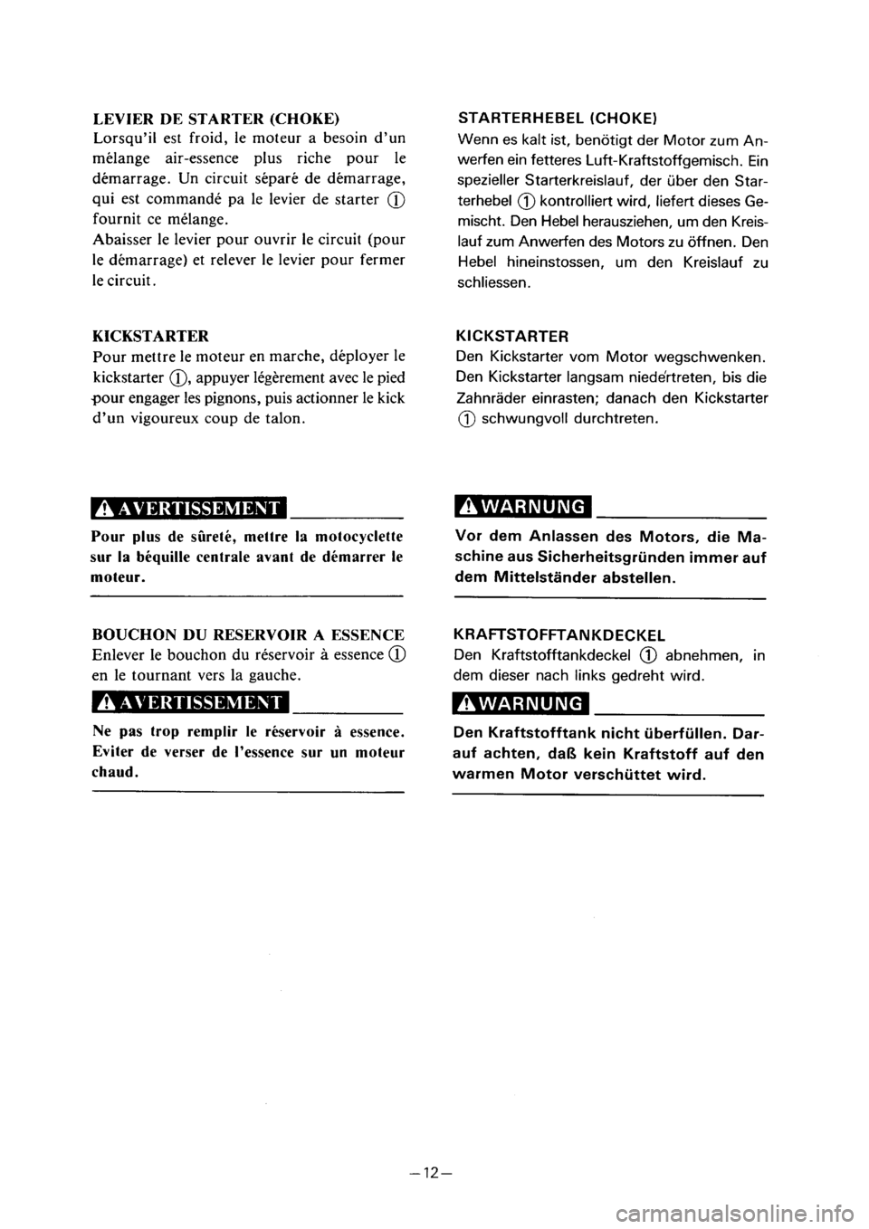 YAMAHA PW50 2001  Notices Demploi (in French) 