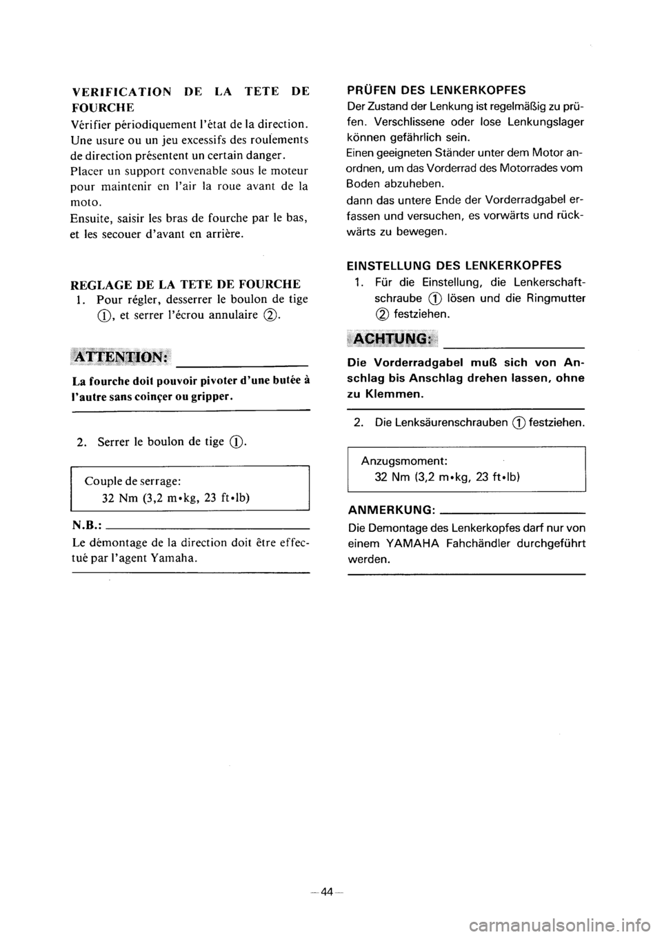 YAMAHA PW50 2001  Notices Demploi (in French) 