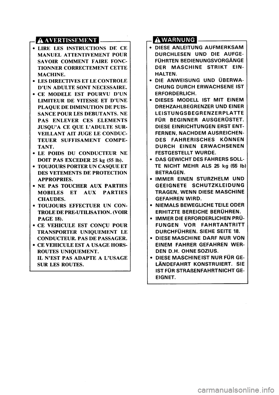 YAMAHA PW50 2001  Notices Demploi (in French) 