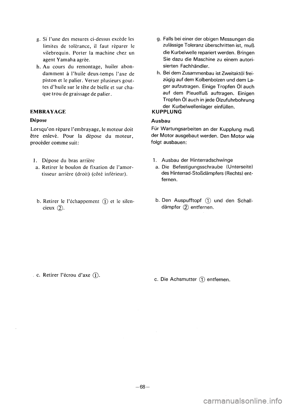YAMAHA PW50 2001  Notices Demploi (in French) 