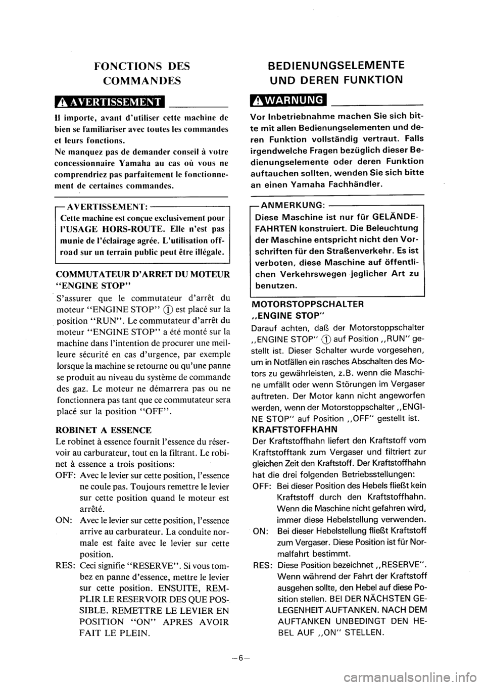 YAMAHA PW80 2001  Notices Demploi (in French) 