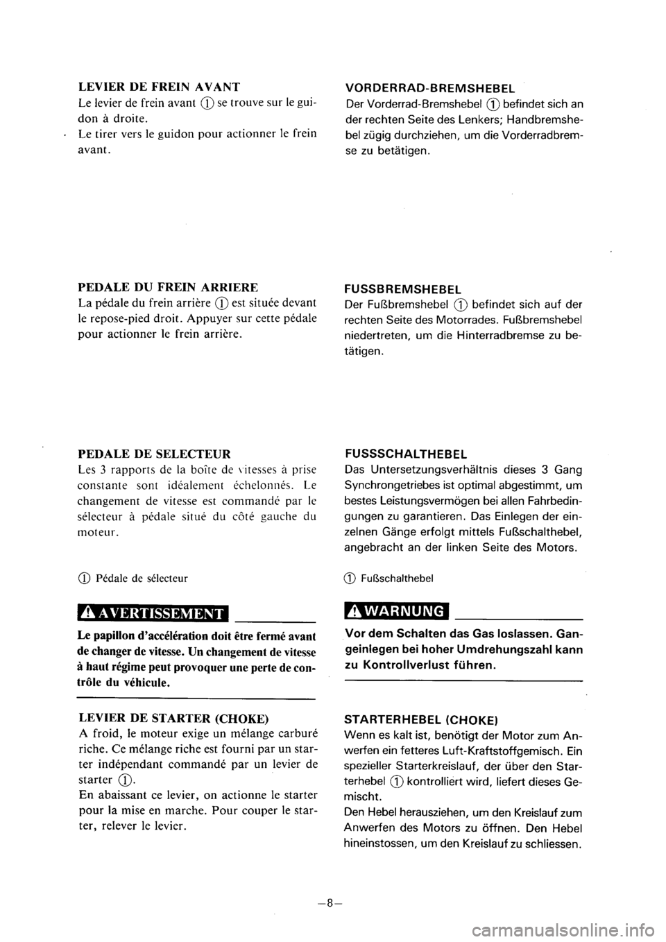 YAMAHA PW80 2001  Notices Demploi (in French) 
