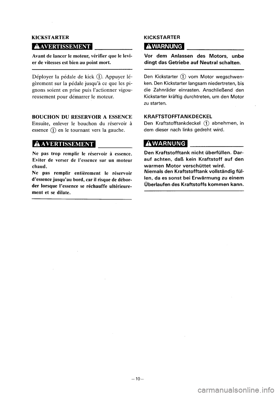 YAMAHA PW80 2001  Notices Demploi (in French) 