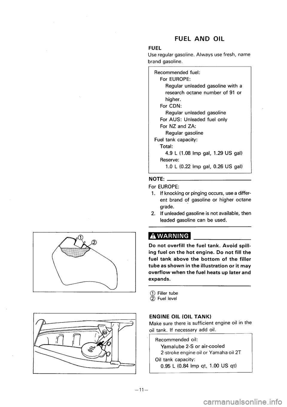 YAMAHA PW80 2001  Notices Demploi (in French) 