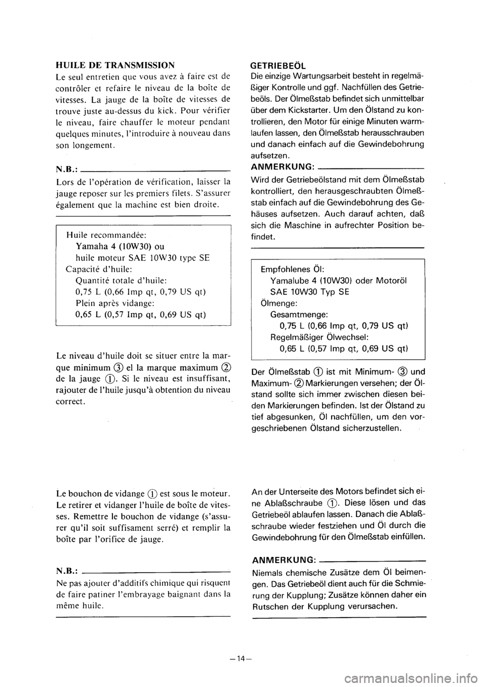 YAMAHA PW80 2001  Notices Demploi (in French) 