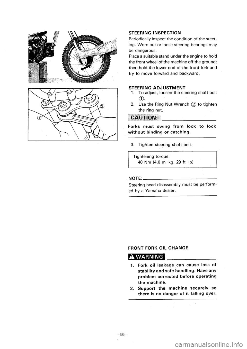 YAMAHA PW80 2001  Owners Manual 