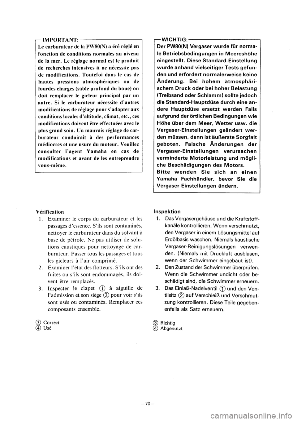 YAMAHA PW80 2001  Notices Demploi (in French) 