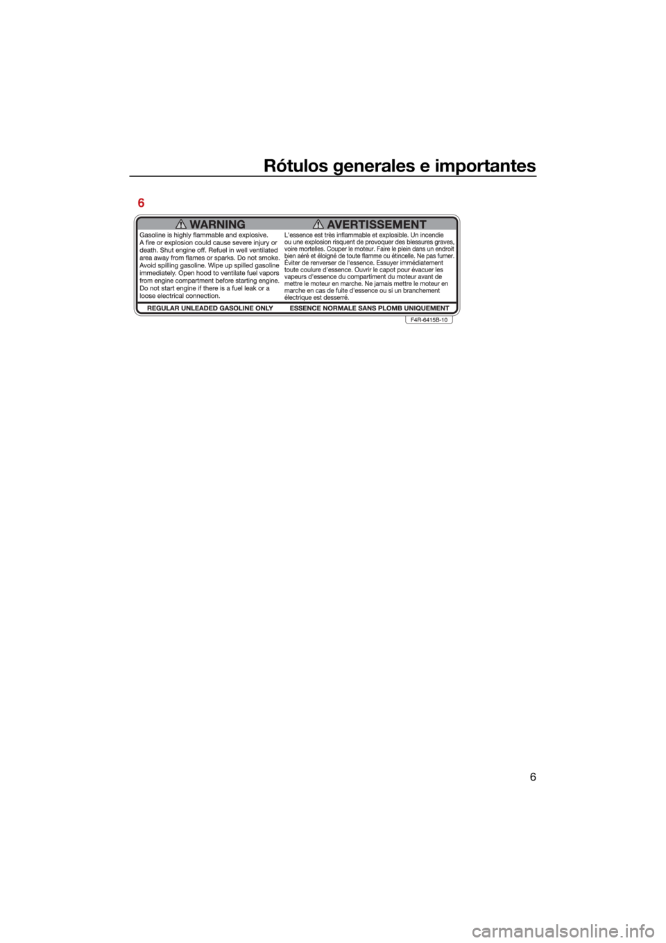 YAMAHA SUPERJET 2022  Manuale de Empleo (in Spanish) Rótulos generales e importantes
6
6
UF4R71S0.book  Page 6  Monday, May 10, 2021  3:52 PM 