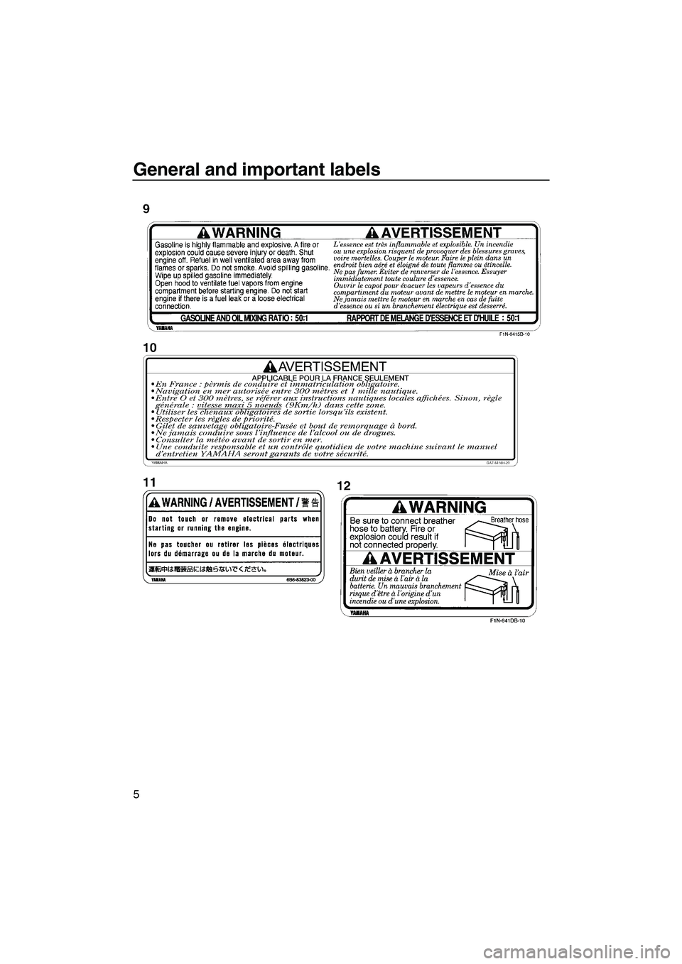 YAMAHA SUPERJET 2008  Owners Manual General and important labels
5
UF2F70E0.book  Page 5  Tuesday, April 17, 2007  9:56 AM 
