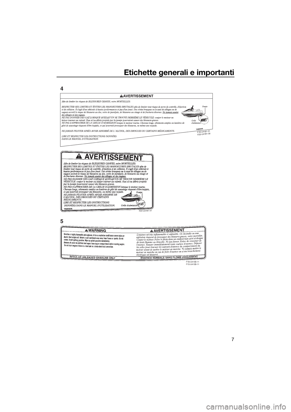 YAMAHA VX 2015  Manuale duso (in Italian) Etichette generali e importanti
7
F
1
B
-U
4
1
B
1-3
1
 
F
2
S
-U
4
1
B
1
-3
0
F1B-U415B-11
F1S-U415B-11
F0V-U41B1-31
4
5
UF2X70H0.book  Page 7  Tuesday, December 8, 2015  11:38 AM 