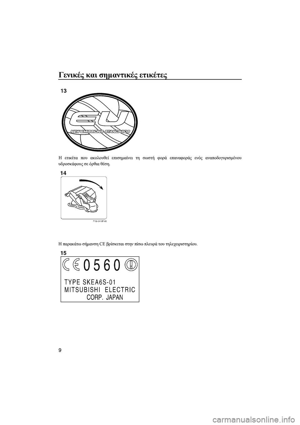 YAMAHA VXR 2013  ΟΔΗΓΌΣ ΧΡΉΣΗΣ (in Greek) Γενικές και  σημαντικές  ετικέτες
9
Η  ετικέτα  που  ακολουθεί  επισημαίνει  τη  σωστή  φορά  επαναφοράς  ενός  αν