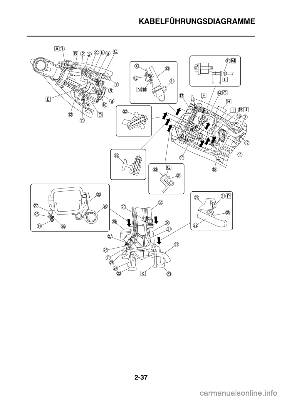 YAMAHA WR 250F 2016  Betriebsanleitungen (in German) KABELFÜHRUNGSDIAGRAMME
2-37 
