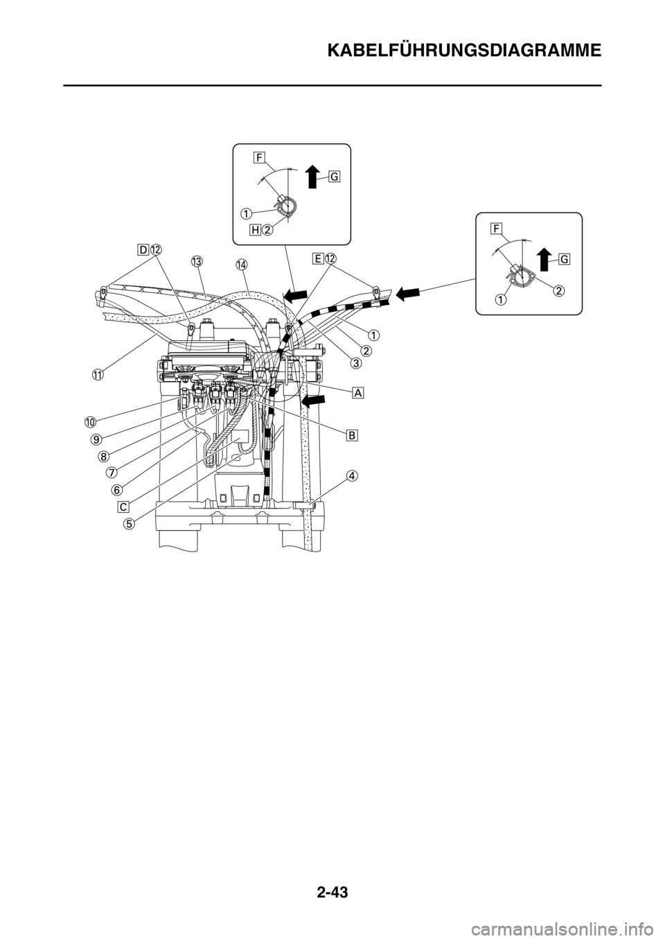 YAMAHA WR 250F 2016  Betriebsanleitungen (in German) KABELFÜHRUNGSDIAGRAMME
2-43 